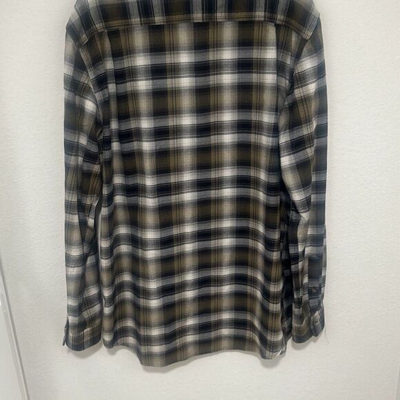 Carhartt Mens Black Plaid Collared Long Sleeve Button Up Shirt Size Large - Picture 5 of 6